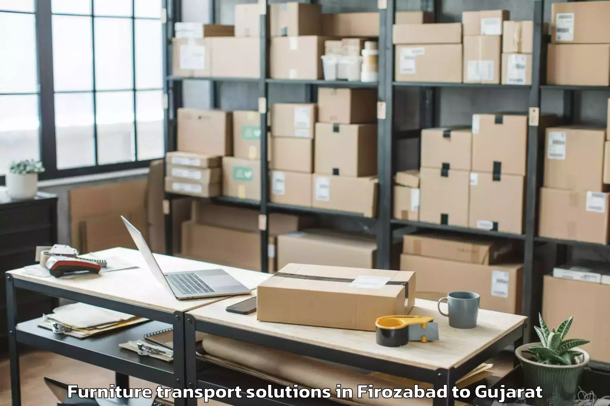 Easy Firozabad to Gidc Furniture Transport Solutions Booking